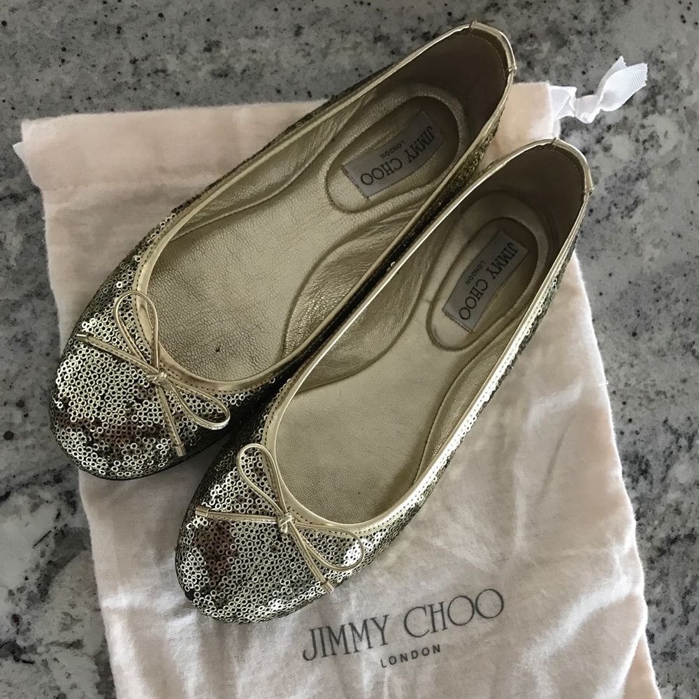 Jimmy Choo Women's Gold Ballet Flats